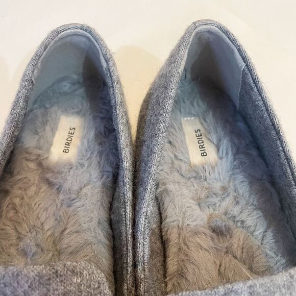 Birdies The Starling Gray Wool Faux Fur Lined loafer Flat Slip On Size 7.5 - Picture 5 of 6